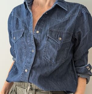 GAP Women's Dark Blue Denim Shirt